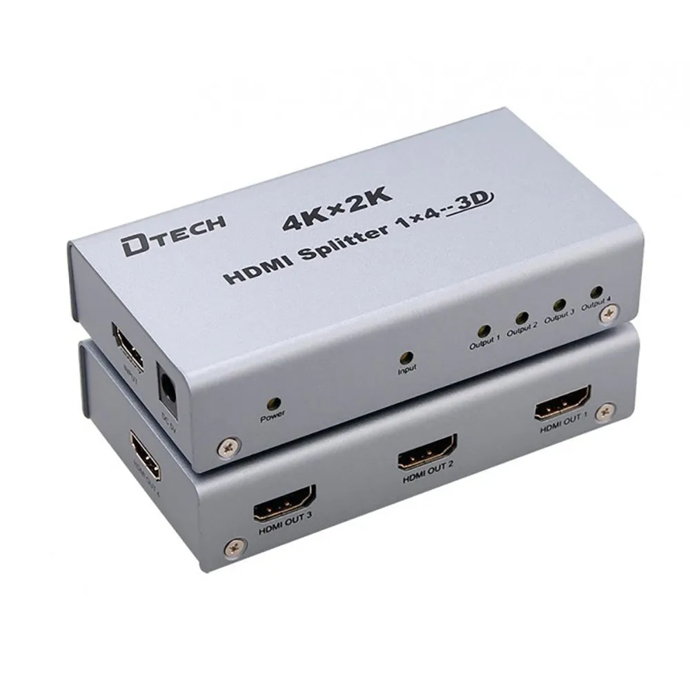 Advanced 4-Port HDMI Splitter - Dtech DT-7144A for Seamless HD Video Output