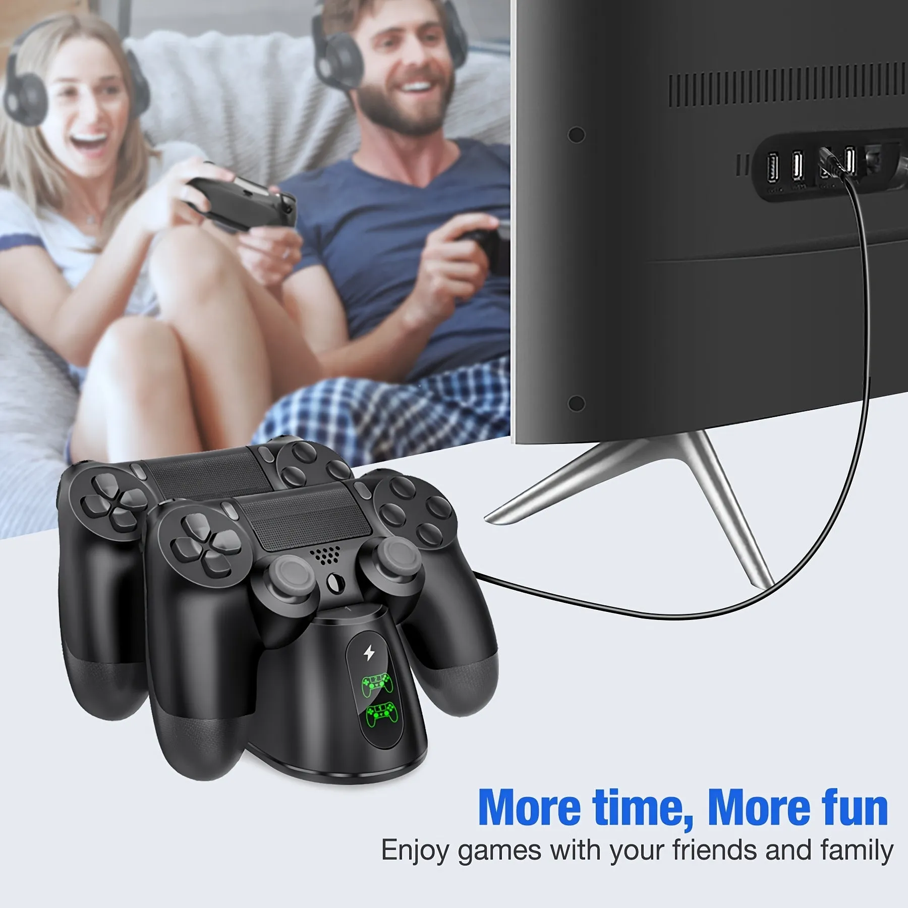 Dual Wireless Controller Charging Dock for PS4