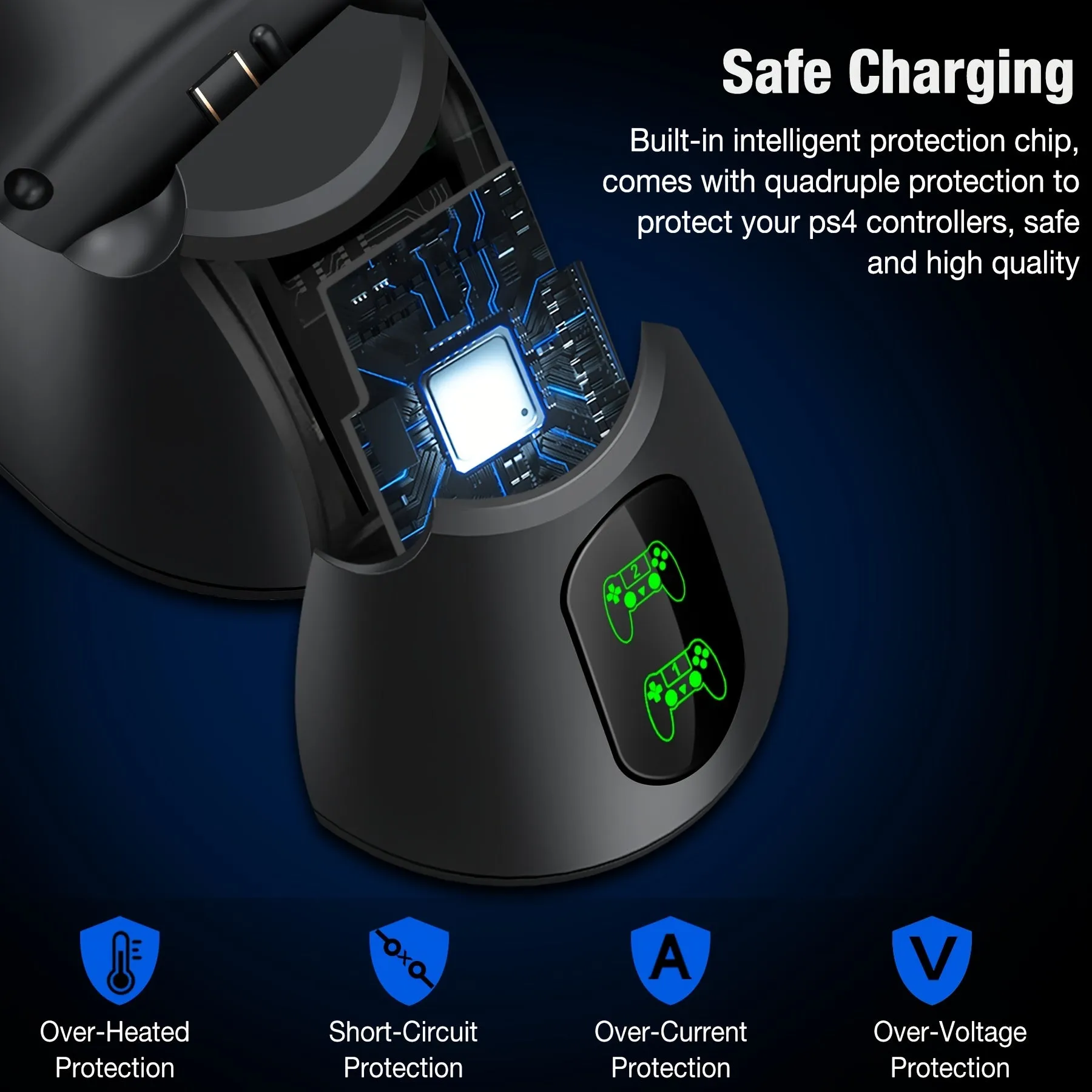 Dual Wireless Controller Charging Dock for PS4