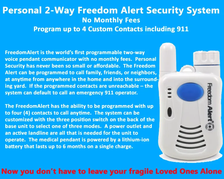 FREEDOM ALERT PERSONAL EMERGENCY RESPONSE SYSTEM