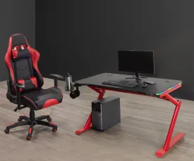 Gaming Desk & Chair Set, Black/Red