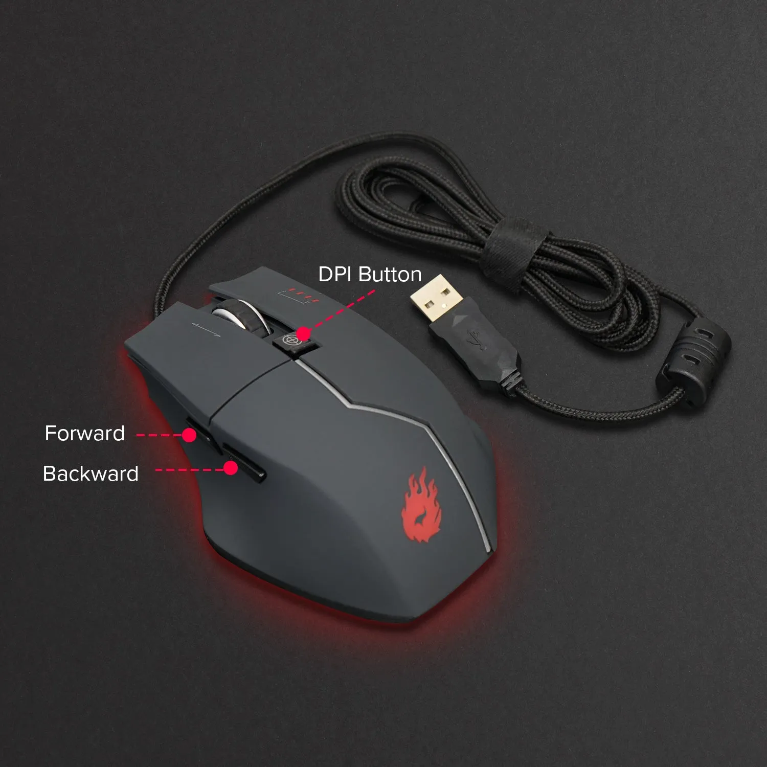 Gaming Mouse - Ergonomic, Customizable Gaming Software, Surface Calibration