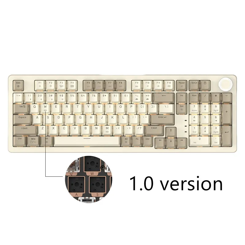 JAMESDONKEY RS2 Hot-swap White Light Mechanical Keyboard