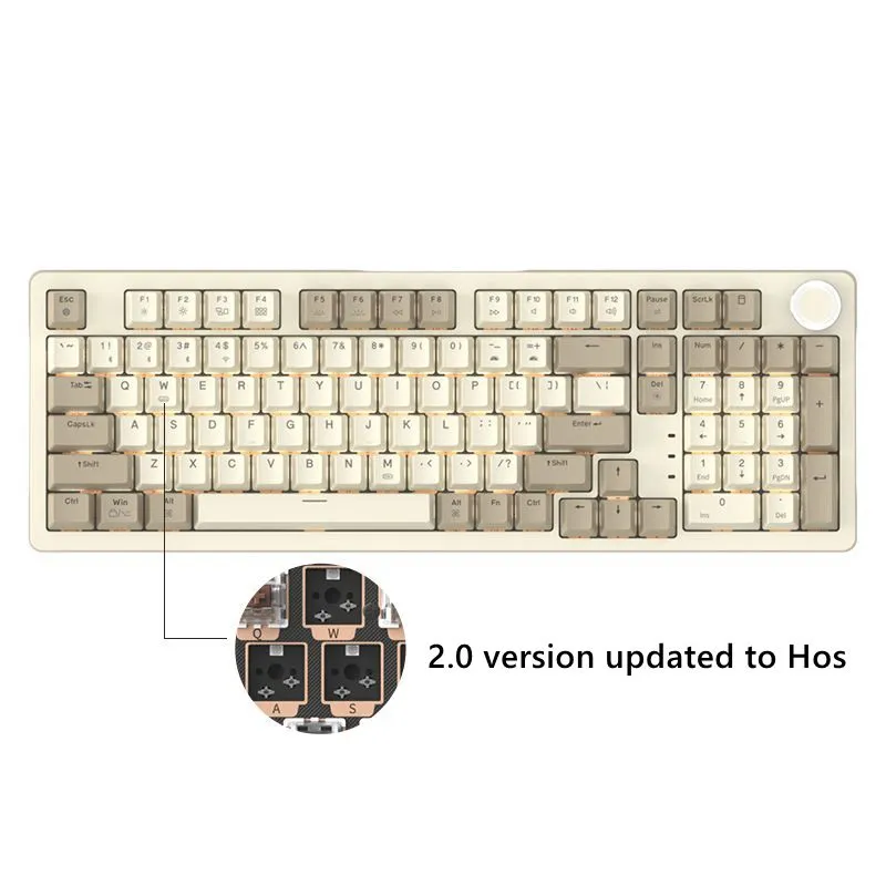 JAMESDONKEY RS2 Hot-swap White Light Mechanical Keyboard