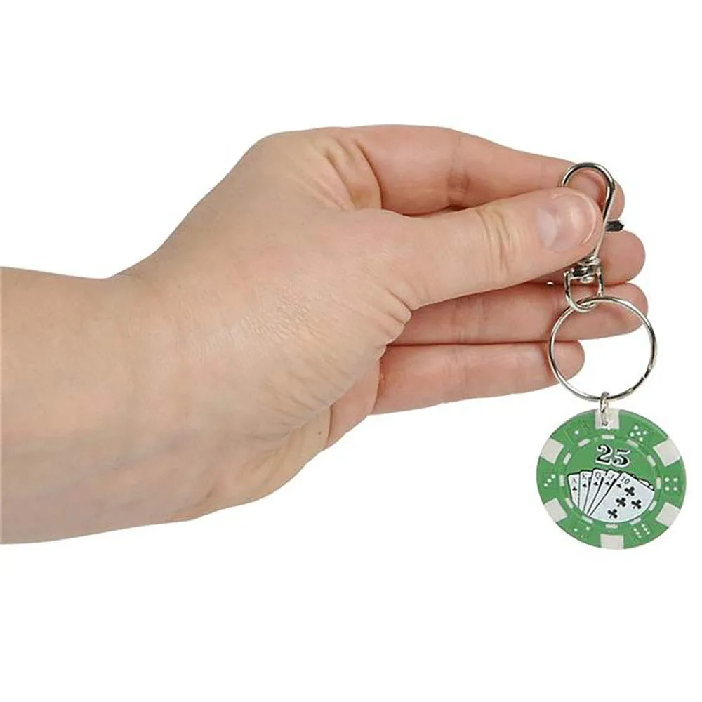 Kicko 1.5 Inch Poker Chip Keychain - 12-Pack Mini Backpack Carabiner Clip - Keyring