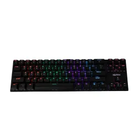 KOZEN Mechanical Keyboard, Gaming Keyboard with Rainbow Backlight & 70% Form Factor | Full Key Rollover, GaoTe MX-Blue Switches, 71 Keycaps, Keyboard Wired, USB Type C Braided Cable, Black