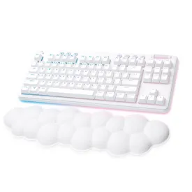 Logitech G715 Wireless Mechanical Gaming Keyboard with LIGHTSYNC RGB Lighting, LIGHTSPEED, PC and Mac Compatible, White Mist - Cloud Shaped Palm Rest | Aurora Collection