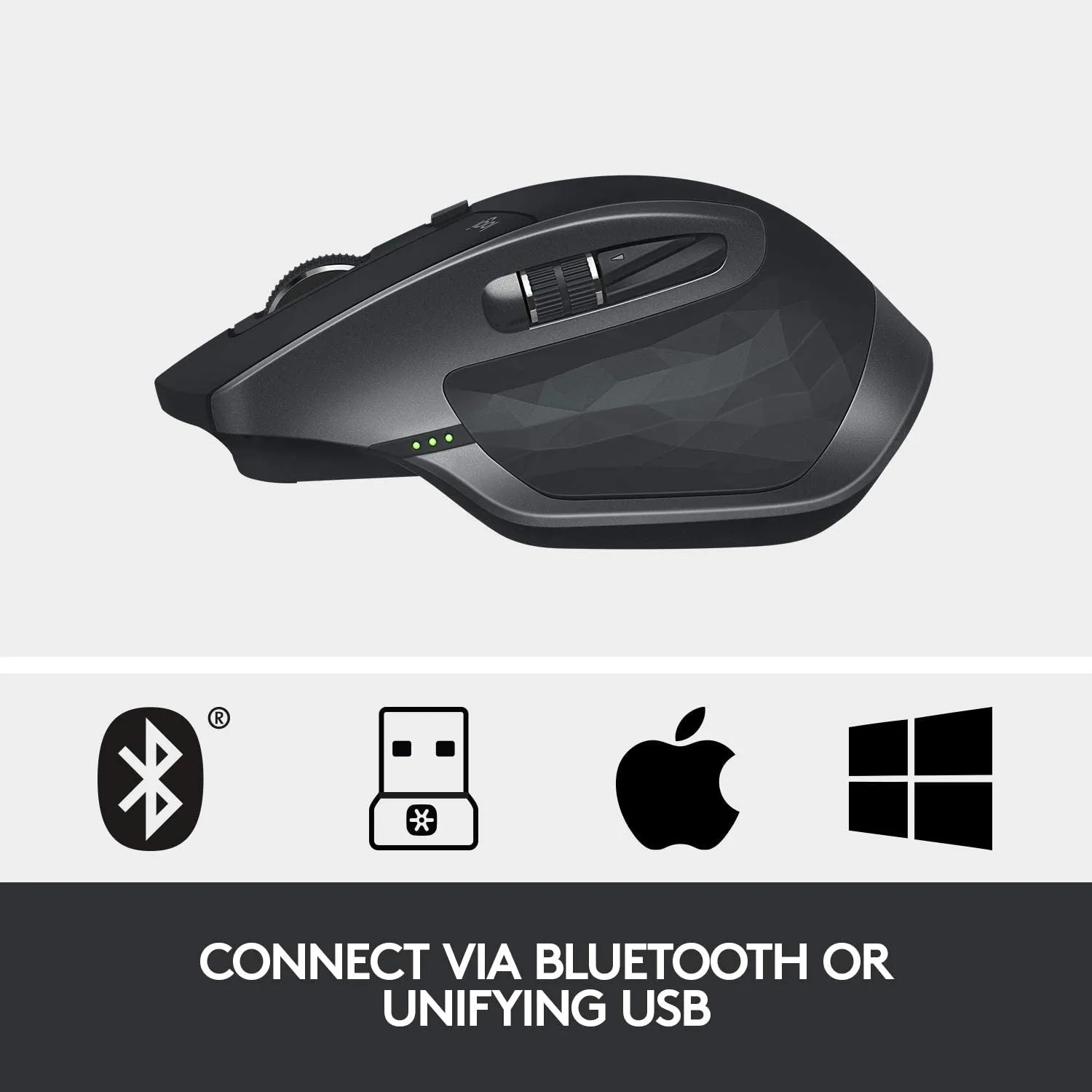 Logitech MX Master 2S Wireless Mouse – Use on Any Surface, Hyper-Fast Scrolling, Ergonomic Shape, Rechargeable, Control Upto 3 Apple Mac and Windows Computers, Graphite (Discontinued by Manufacturer)