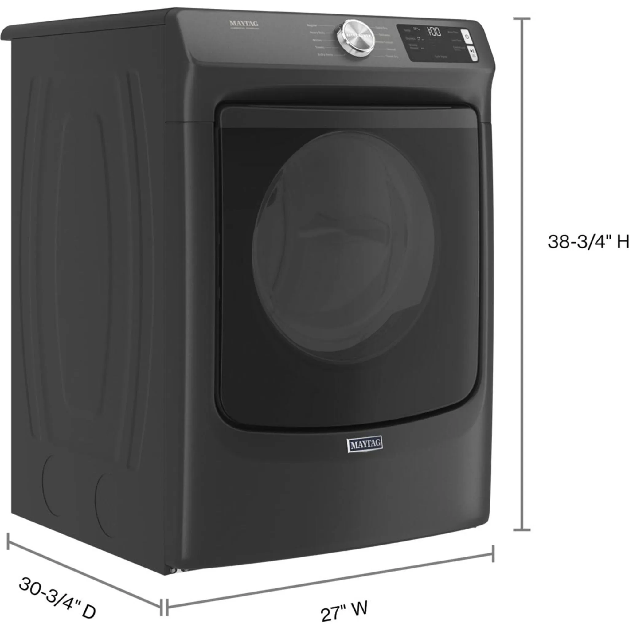 Maytag Front Load Electric Dryer with Extra Power and Quick Dry cycle - 7.3 cu. ft. (YMED5630MBK)