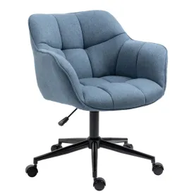 Ergonomic Mir Fabric Office Chair in Blue and Grey - Adjustable and Comfortable for Home or Office Use