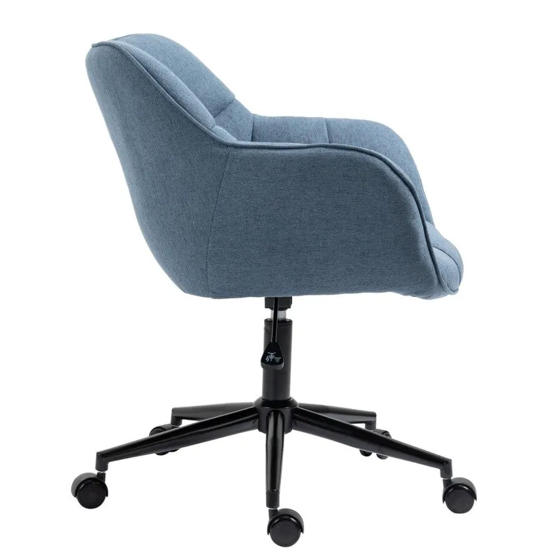 Ergonomic Mir Fabric Office Chair in Blue and Grey - Adjustable and Comfortable for Home or Office Use