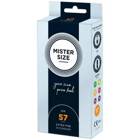 Mister Size 57mm Natural Ultra Thin Condoms 10 Pack