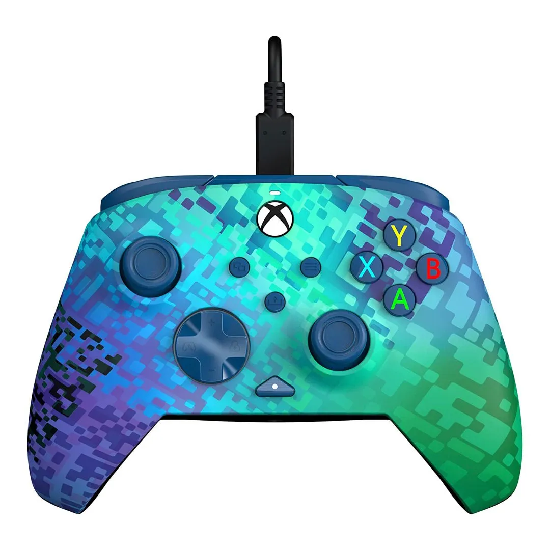 PDP Rematch Glitch Green Wired Controller for Xbox