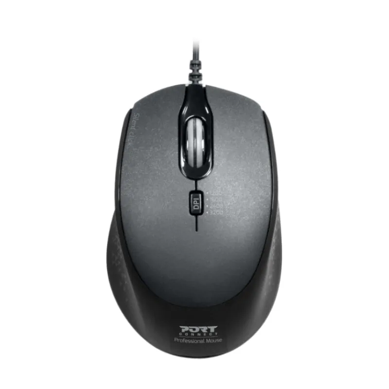 Port Connect Wired Usb|Type-C 3600Dpi Mouse - Black