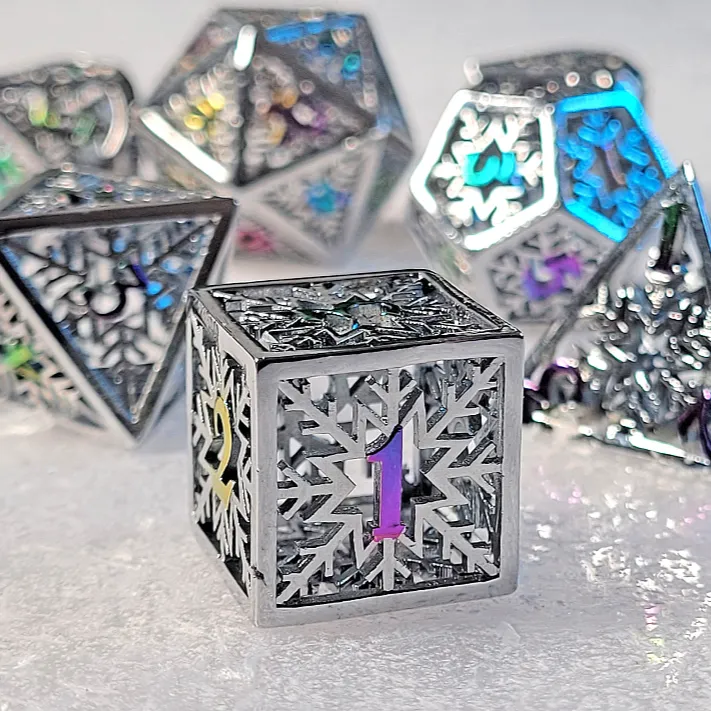 Prismatic Rime 7-Piece Hollow Metal Dice Set