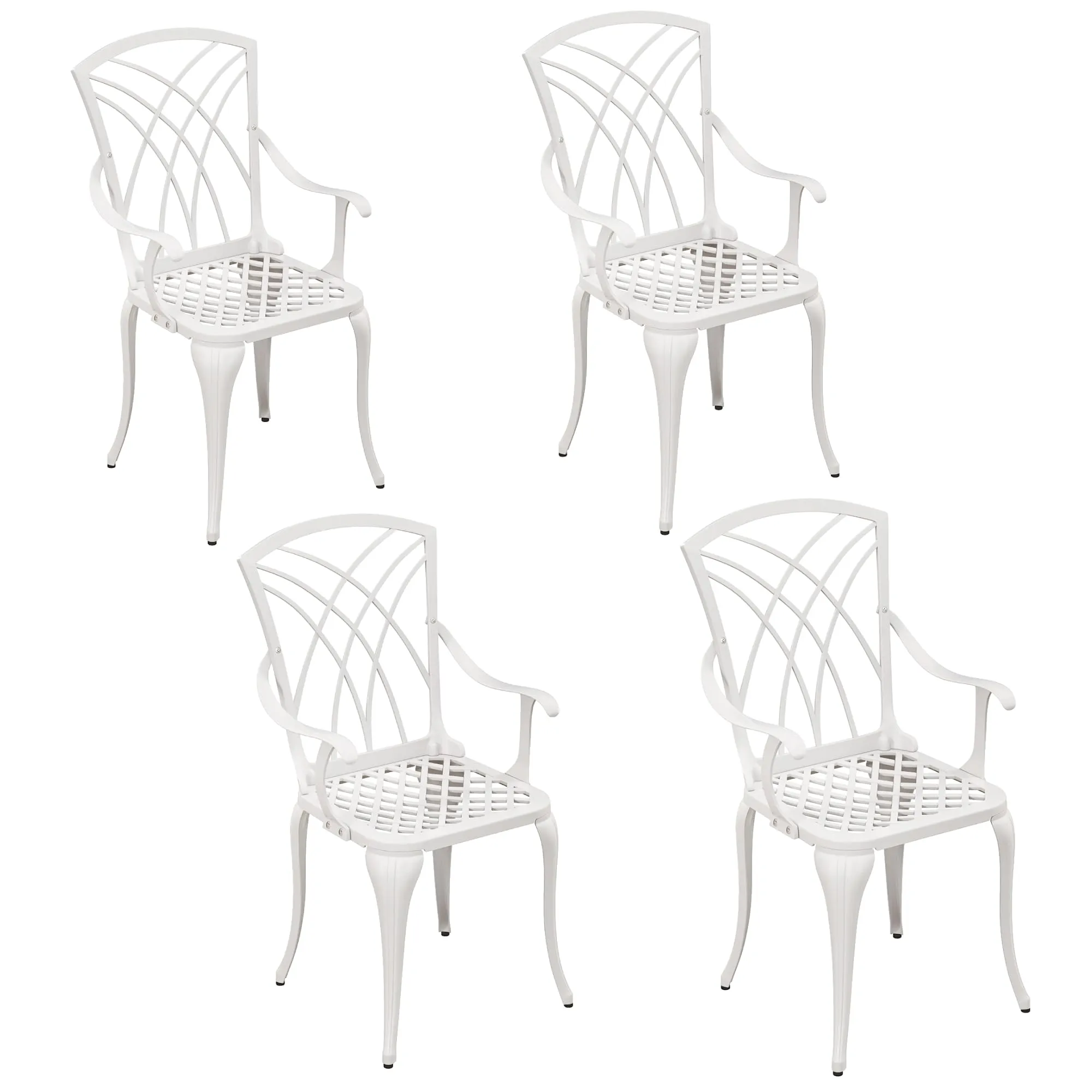 Tangkula Set of 4 Cast Aluminum Patio Dining Chairs