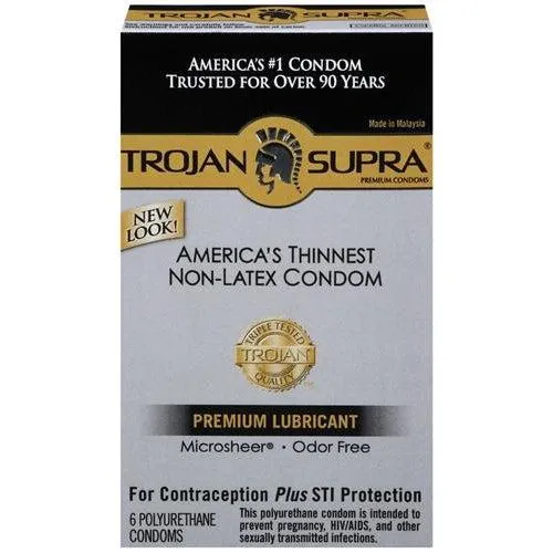 Trojan Supra Bareskin Non-Latex - 6 Pack