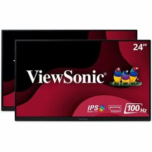 ViewSonic VA2456-MHD_H2 Dual Pack Head-Only 1080p IPS Monitors with 100Hz, Ultra-Thin Bezels, HDMI, DisplayPort and VGA for Home and Office