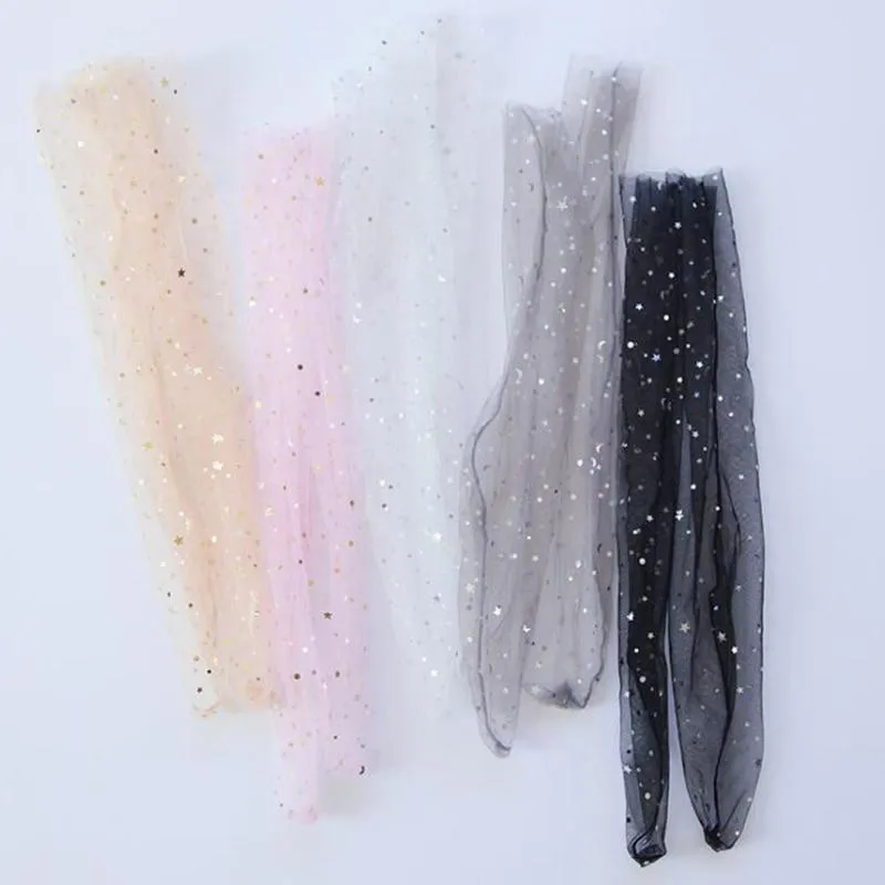 Women Fashion Star Moon Tulle Transparent Ultra-Thin Chiffon Socks